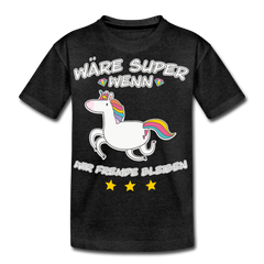 Fremde bleiben Einhorn | Teenager Premium T-Shirt - Anthrazit