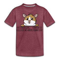 Freches Meerschweinchen | Teenager Premium T-Shirt - Bordeauxrot meliert