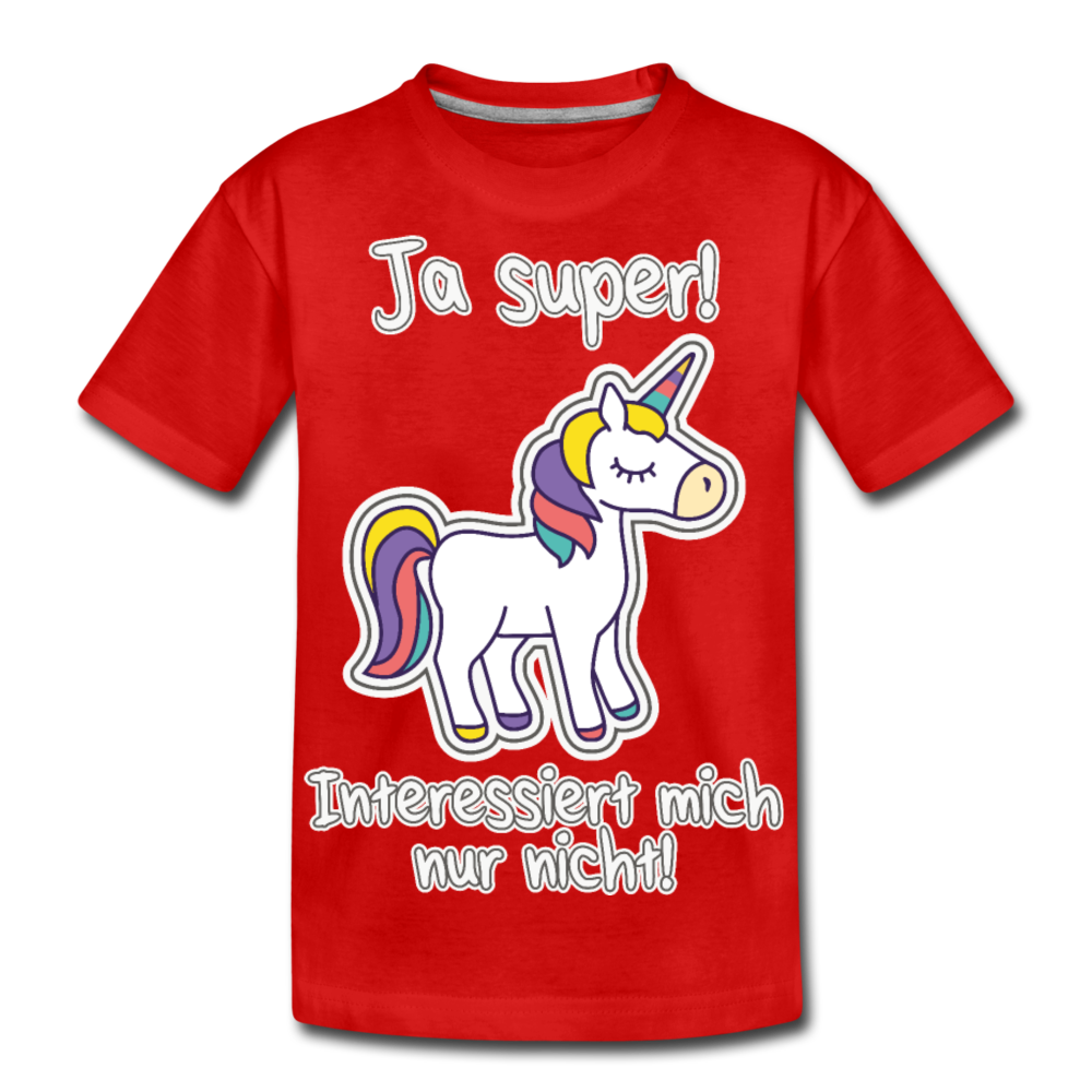 Ja super! Einhorn | Teenager Premium T-Shirt - Rot