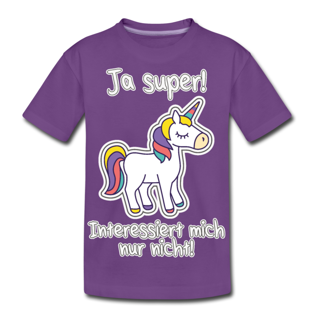 Ja super! Einhorn | Teenager Premium T-Shirt - Lila