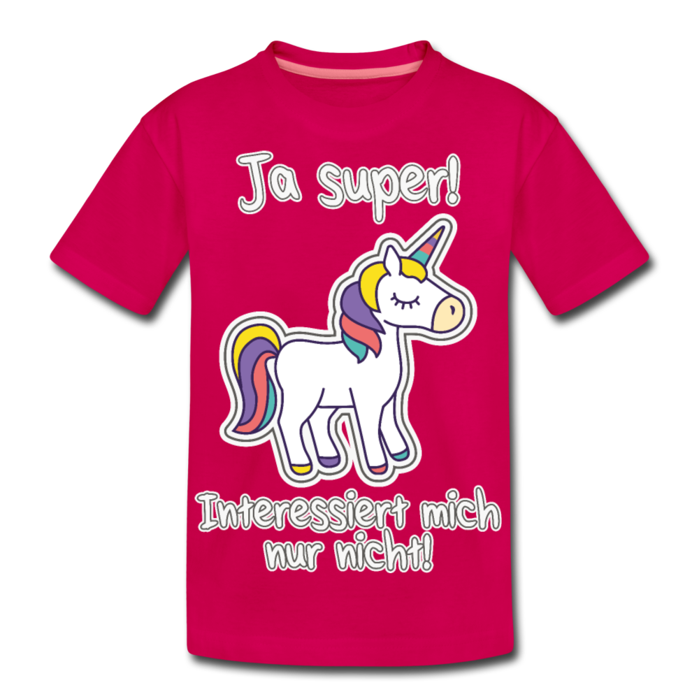 Ja super! Einhorn | Teenager Premium T-Shirt - dunkles Pink