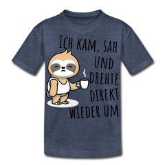 Ich kam sah und drehte direkt wieder um | Teenager Premium T-Shirt - Blau meliert