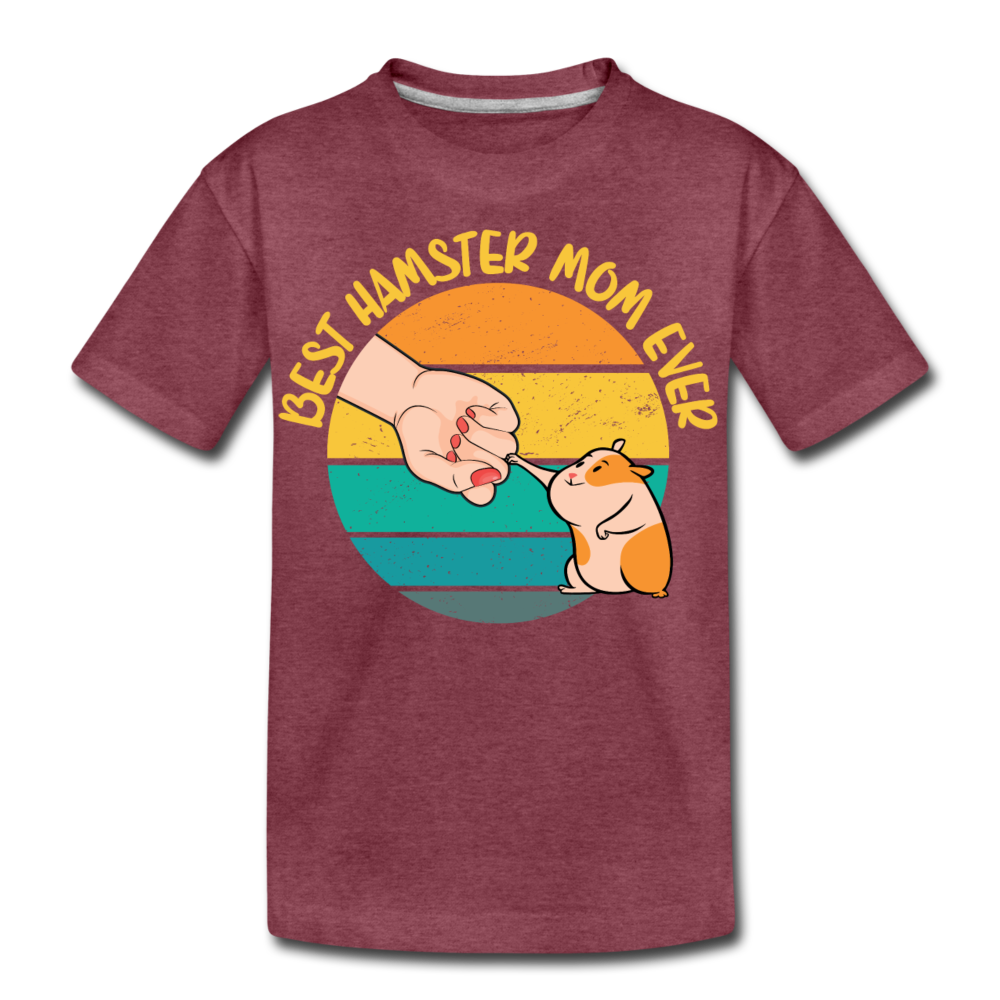 Best Hamster Mum Ever | Teenager Premium T-Shirt - Bordeauxrot meliert
