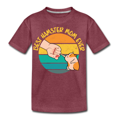 Best Hamster Mum Ever | Teenager Premium T-Shirt - Bordeauxrot meliert