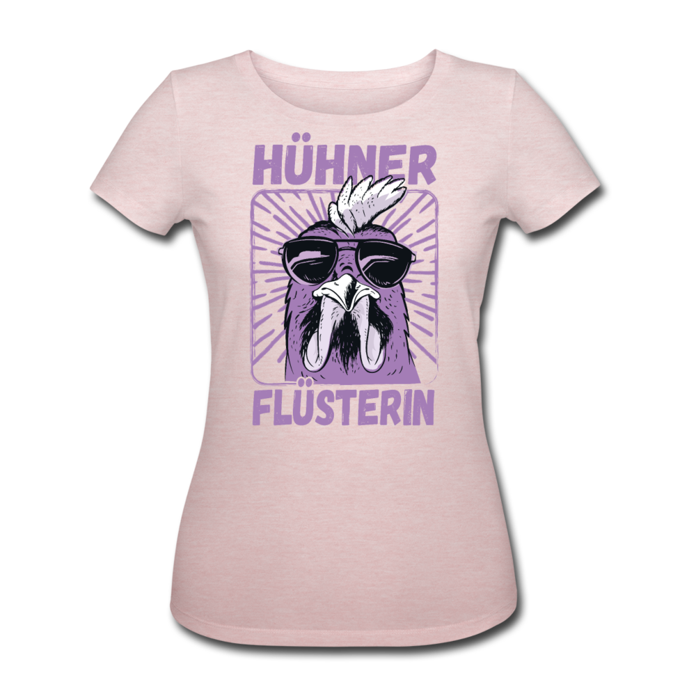 Hühnerflüsterin | Frauen Bio T-Shirt - Rosa-Creme meliert