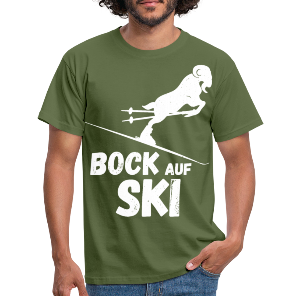 Bock auf Ski | Männer T-Shirt - Militärgrün