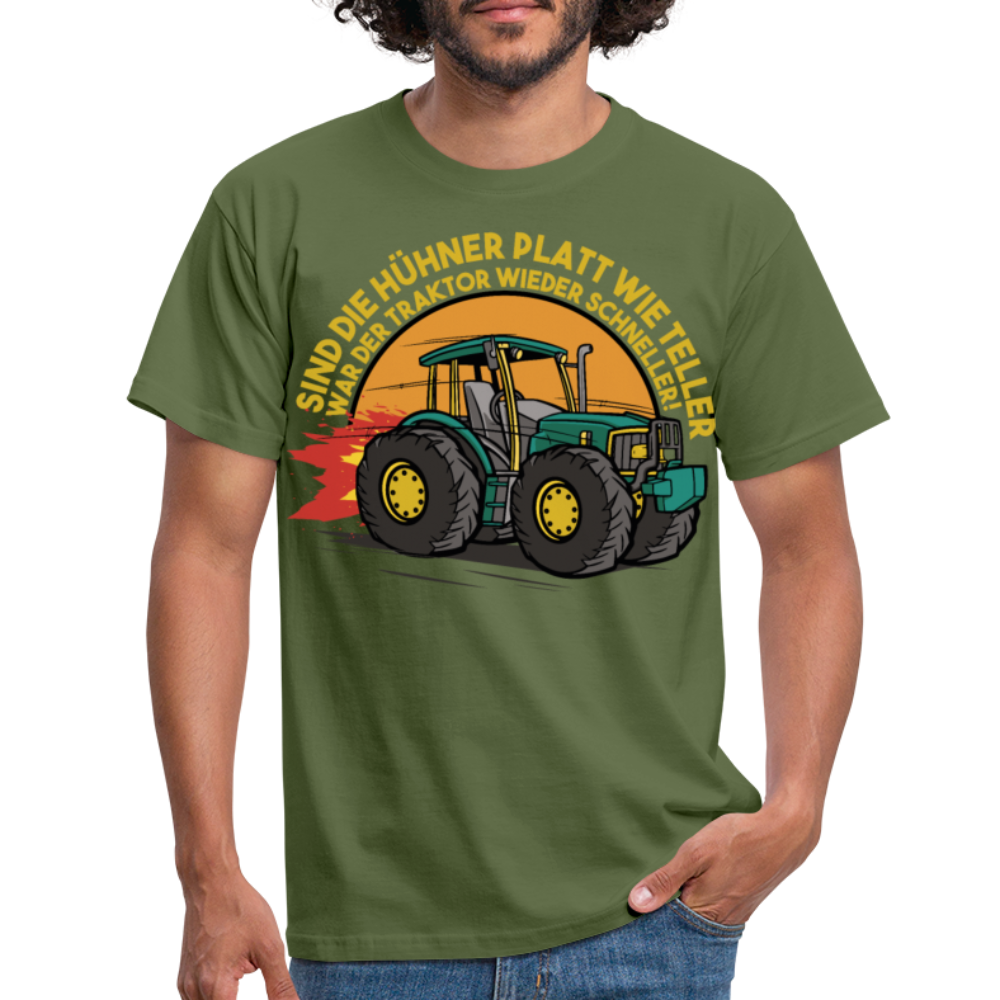 Hühner Trecker Spruch | Männer T-Shirt - Militärgrün