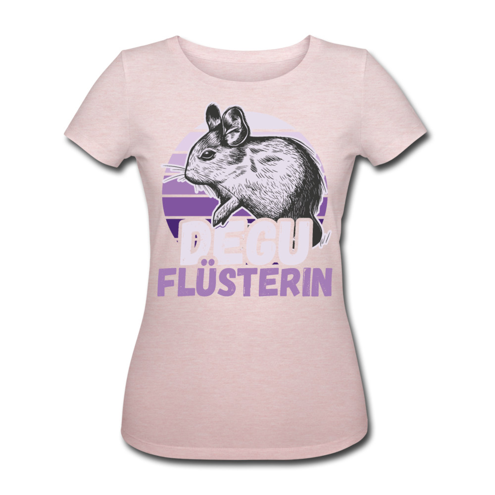 Degu Flüsterin | Frauen Bio-T-Shirt - Rosa-Creme meliert