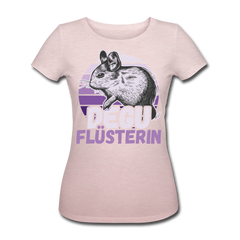 Degu Flüsterin | Frauen Bio-T-Shirt - Rosa-Creme meliert