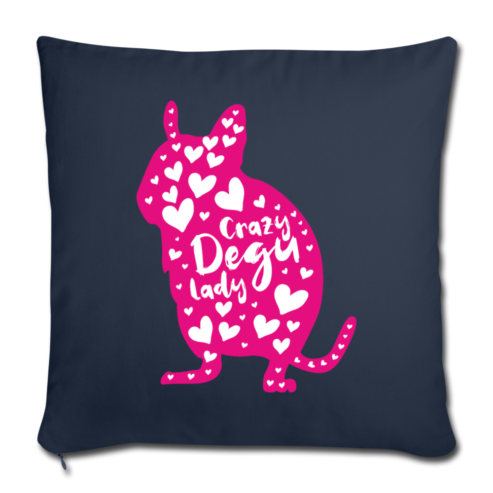 Crazy Degu Lady | Sofakissenbezug 44 x 44 cm - Navy