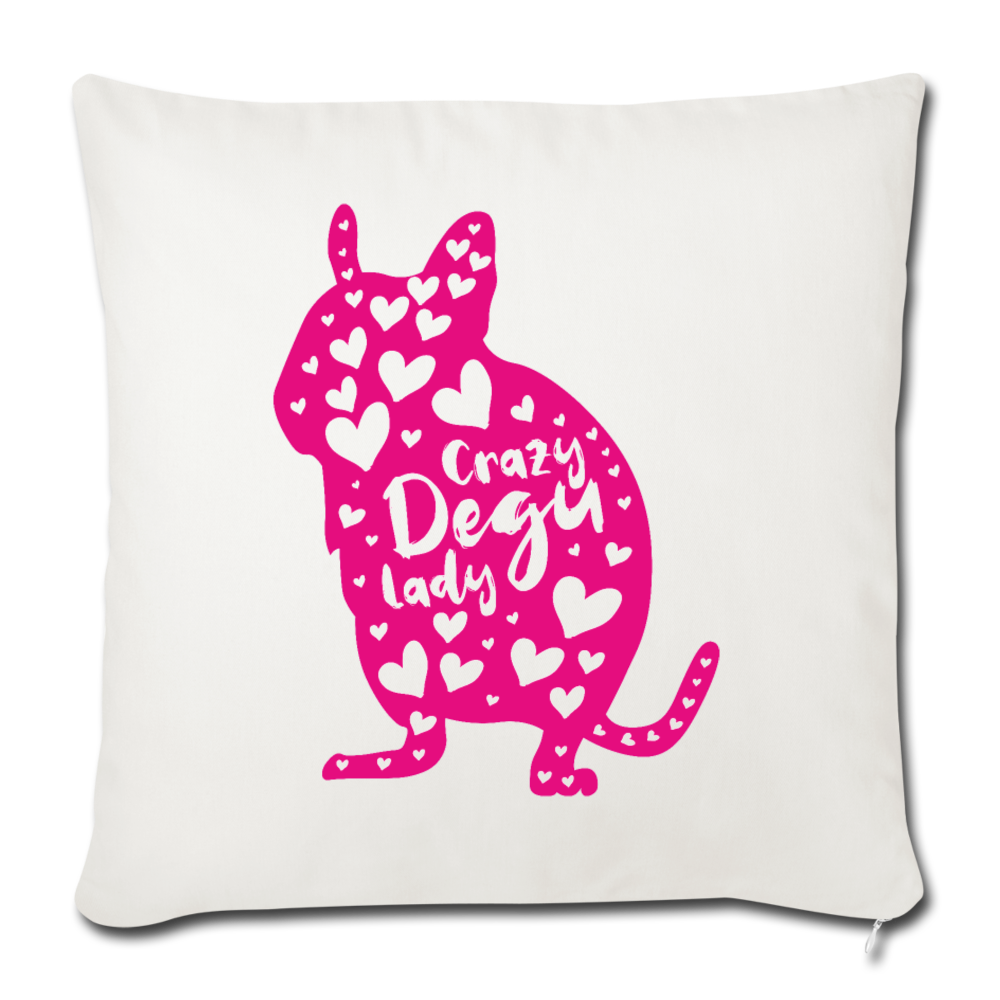 Crazy Degu Lady | Sofakissenbezug 44 x 44 cm - Naturweiß