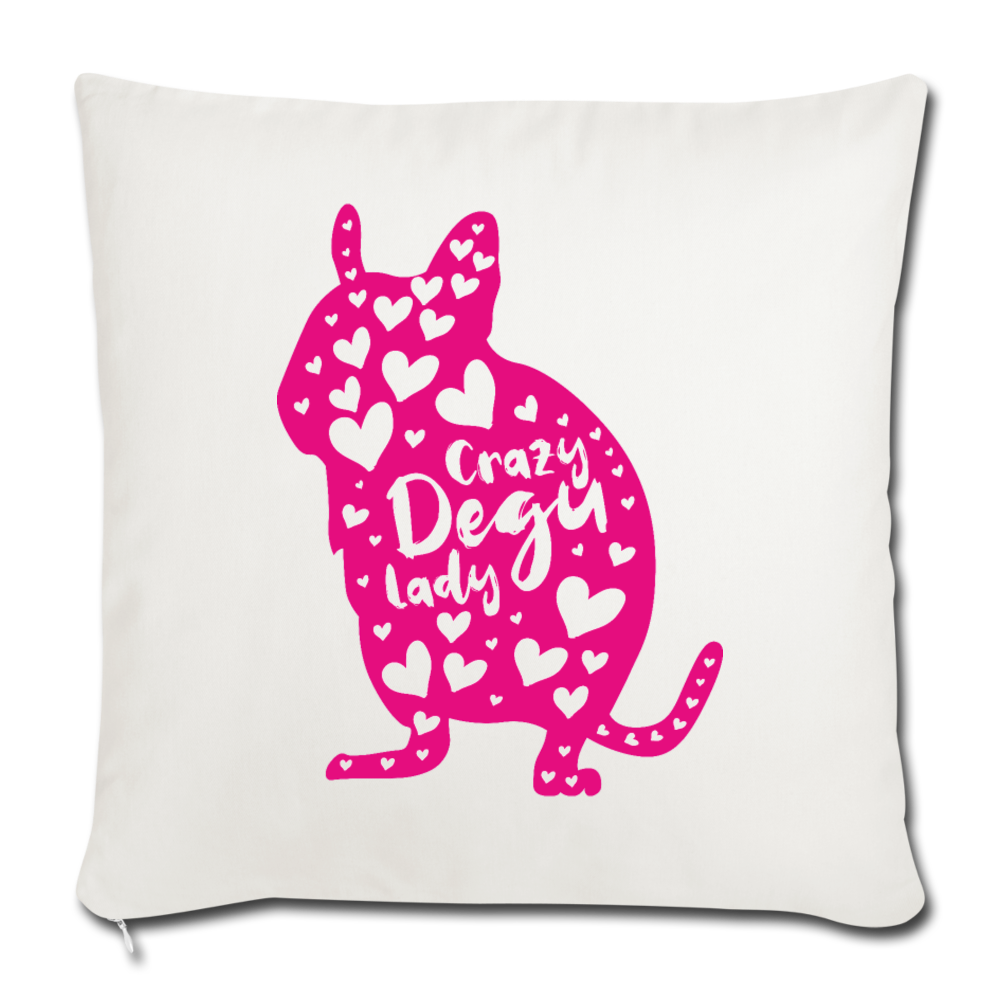Crazy Degu Lady | Sofakissenbezug 44 x 44 cm - Naturweiß