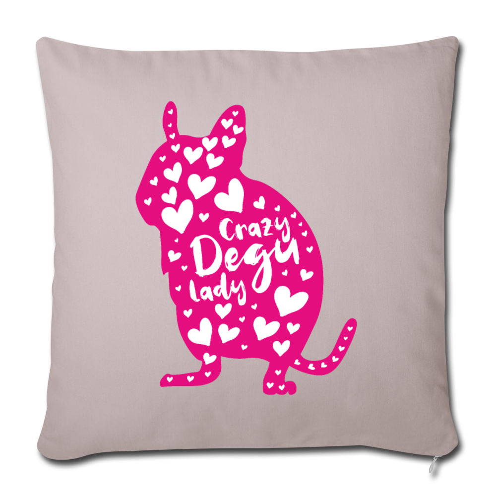 Crazy Degu Lady | Sofakissenbezug 44 x 44 cm - helles Taupe
