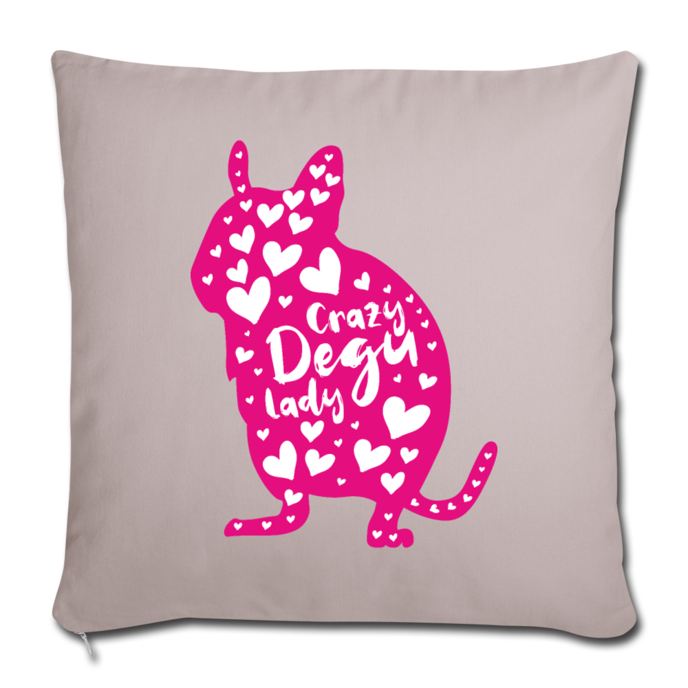 Crazy Degu Lady | Sofakissenbezug 44 x 44 cm - helles Taupe