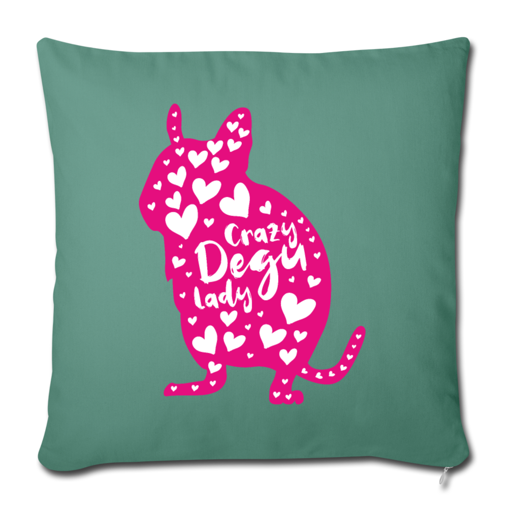 Crazy Degu Lady | Sofakissenbezug 44 x 44 cm - Tanngrün