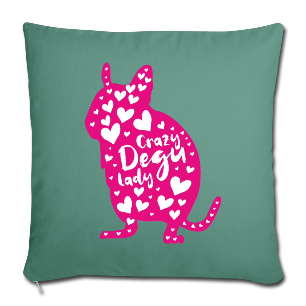 Crazy Degu Lady | Sofakissenbezug 44 x 44 cm - Tanngrün