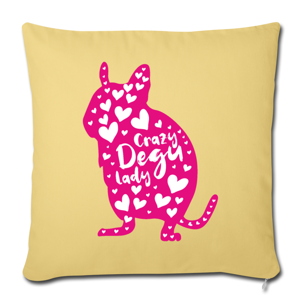 Crazy Degu Lady | Sofakissenbezug 44 x 44 cm - Hellgelb