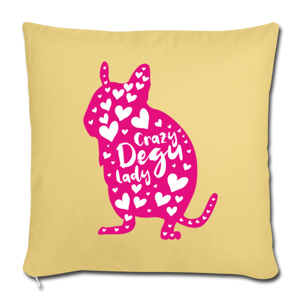 Crazy Degu Lady | Sofakissenbezug 44 x 44 cm - Hellgelb