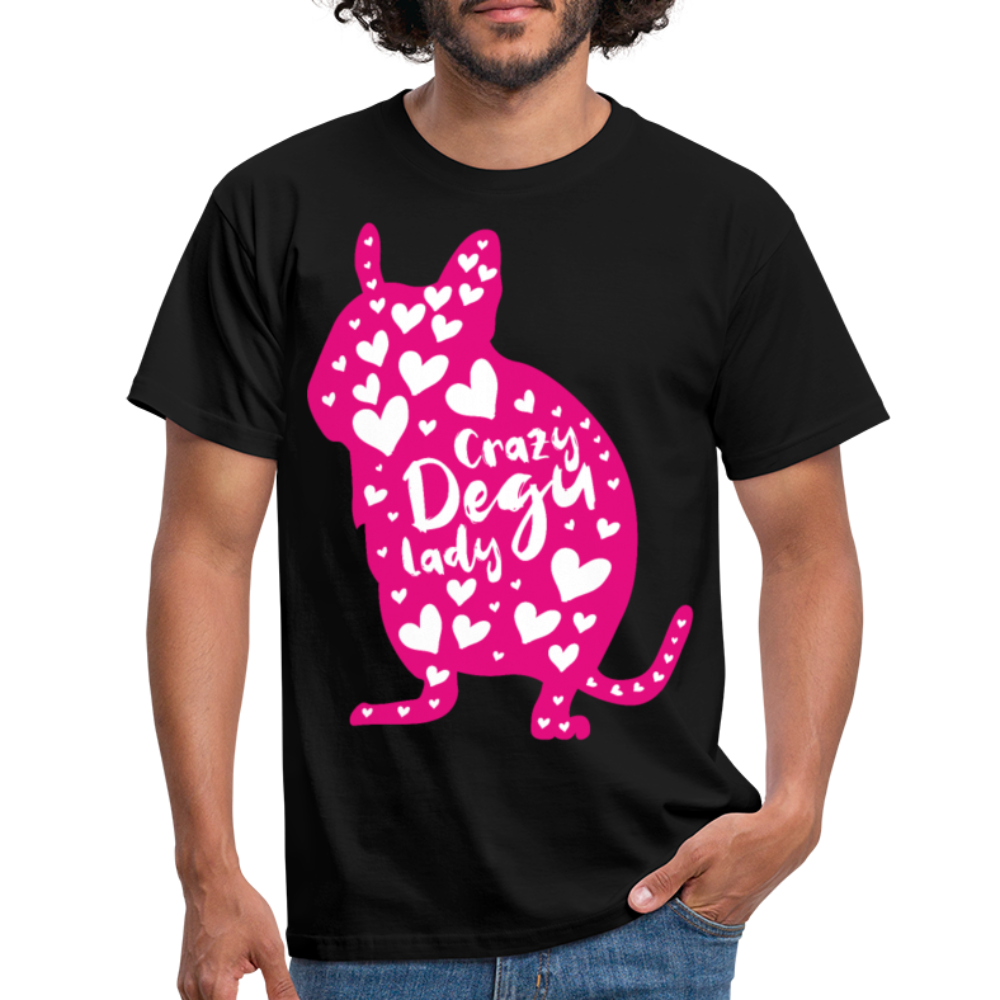 Crazy Degu Lady | Männer T-Shirt - Schwarz