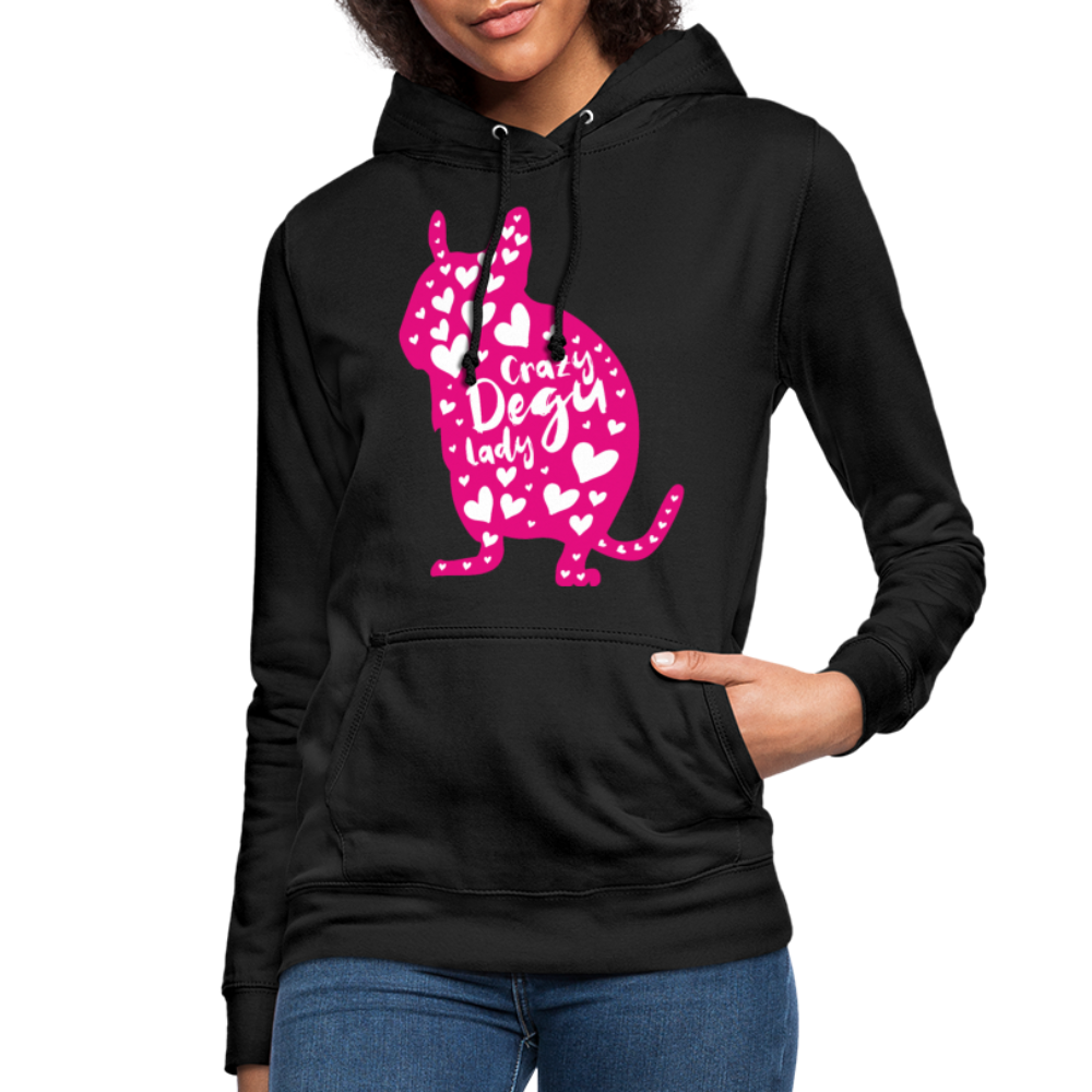 Crazy Degu Lady | Frauen Hoodie - Schwarz