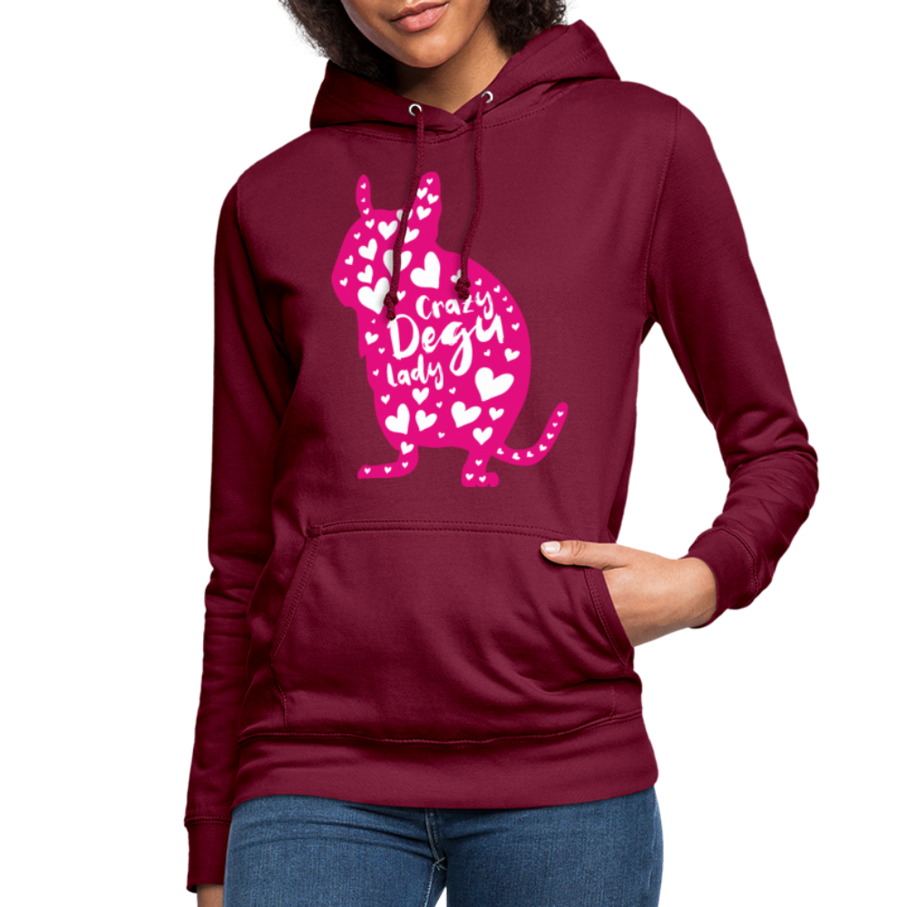 Crazy Degu Lady | Frauen Hoodie - Bordeaux