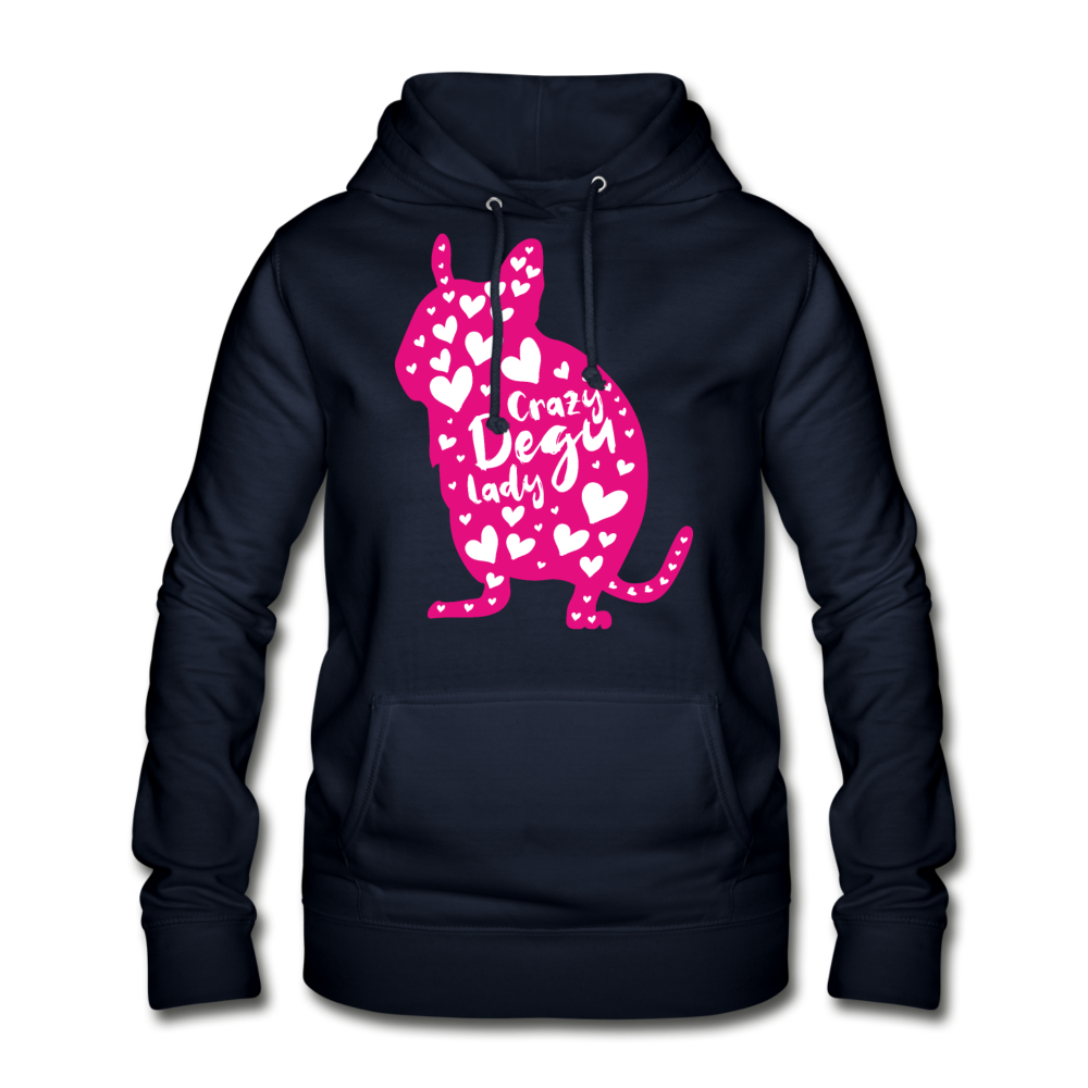 Crazy Degu Lady | Frauen Hoodie - Navy