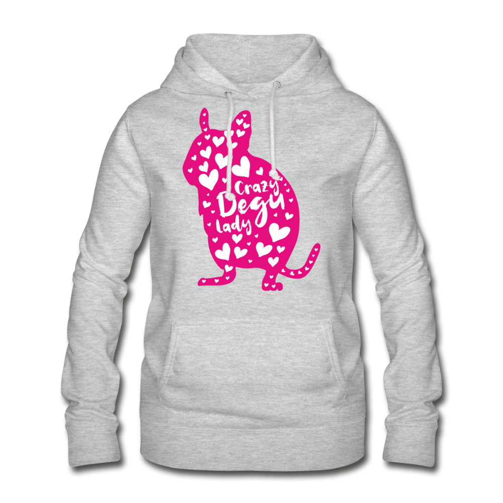 Crazy Degu Lady | Frauen Hoodie - Hellgrau meliert