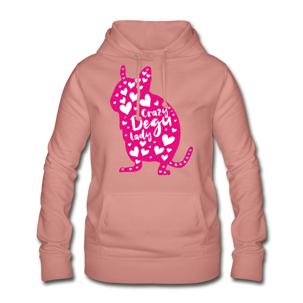 Crazy Degu Lady | Frauen Hoodie - Altrosa