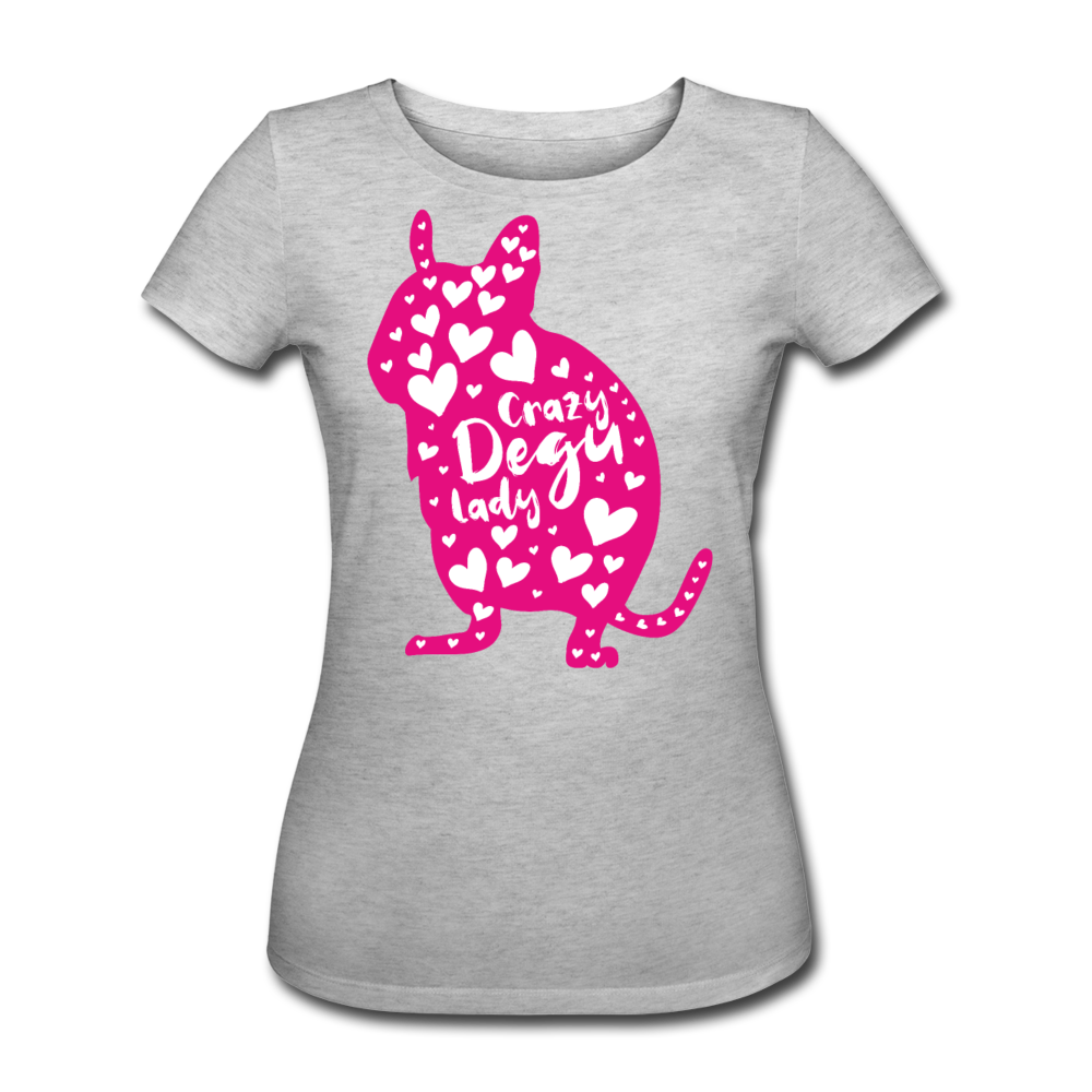 Crazy Degu Lady | Frauen Bio-T-Shirt - Grau meliert