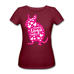 Crazy Degu Lady | Frauen Bio-T-Shirt - Burgunderrot