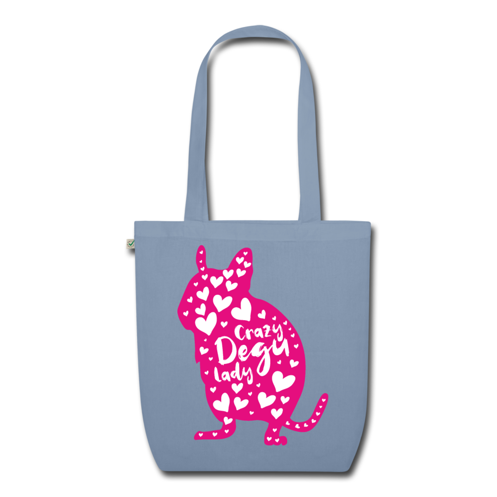 Crazy Degu Lady | Bio-Stoffbeutel - Blaugrau