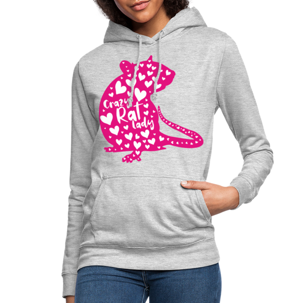 Crazy Rat Lady | Frauen Hoodie - Hellgrau meliert