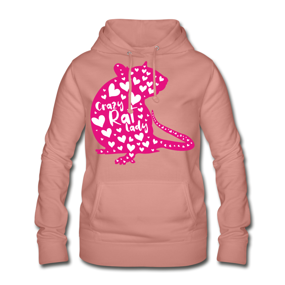 Crazy Rat Lady | Frauen Hoodie - Altrosa