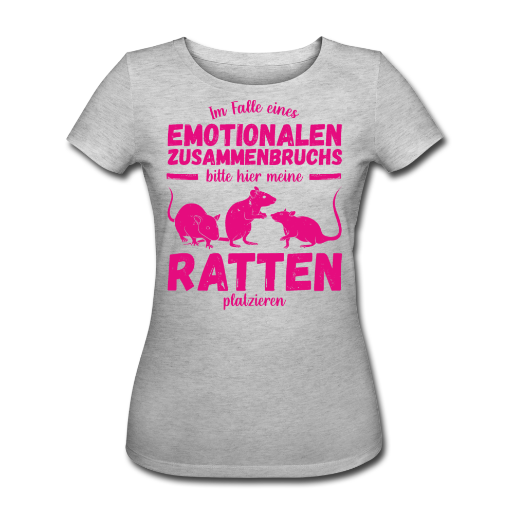 Emotionaler Zusammenbruch Ratten | Frauen Bio-T-Shirt - Grau meliert