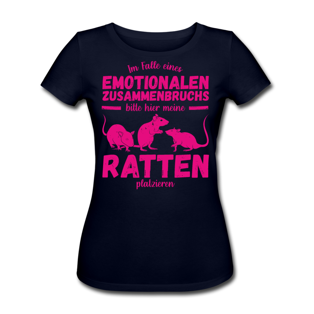 Emotionaler Zusammenbruch Ratten | Frauen Bio-T-Shirt - Navy