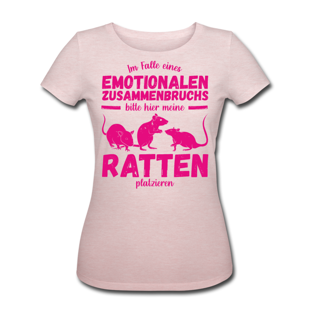 Emotionaler Zusammenbruch Ratten | Frauen Bio-T-Shirt - Rosa-Creme meliert