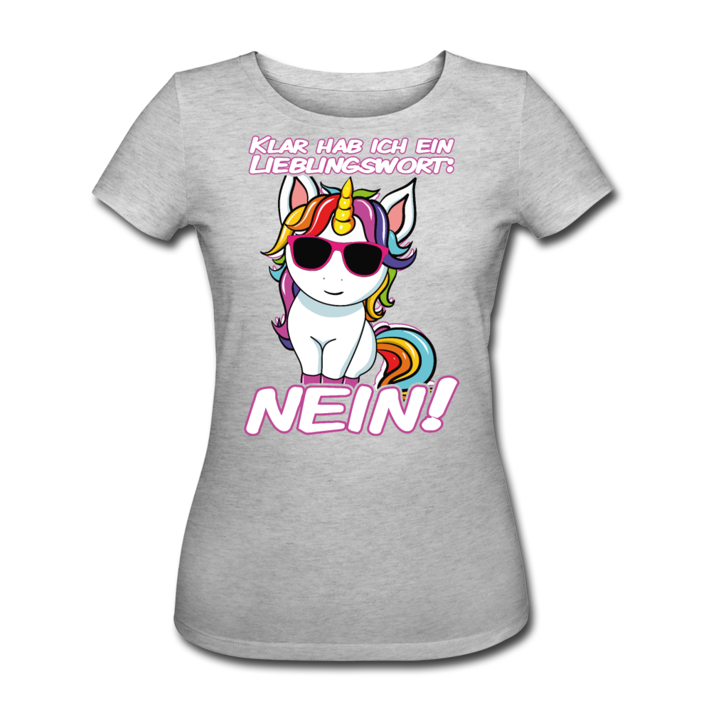 Lieblingswort Nein! | Frauen Bio T-Shirt - Grau meliert