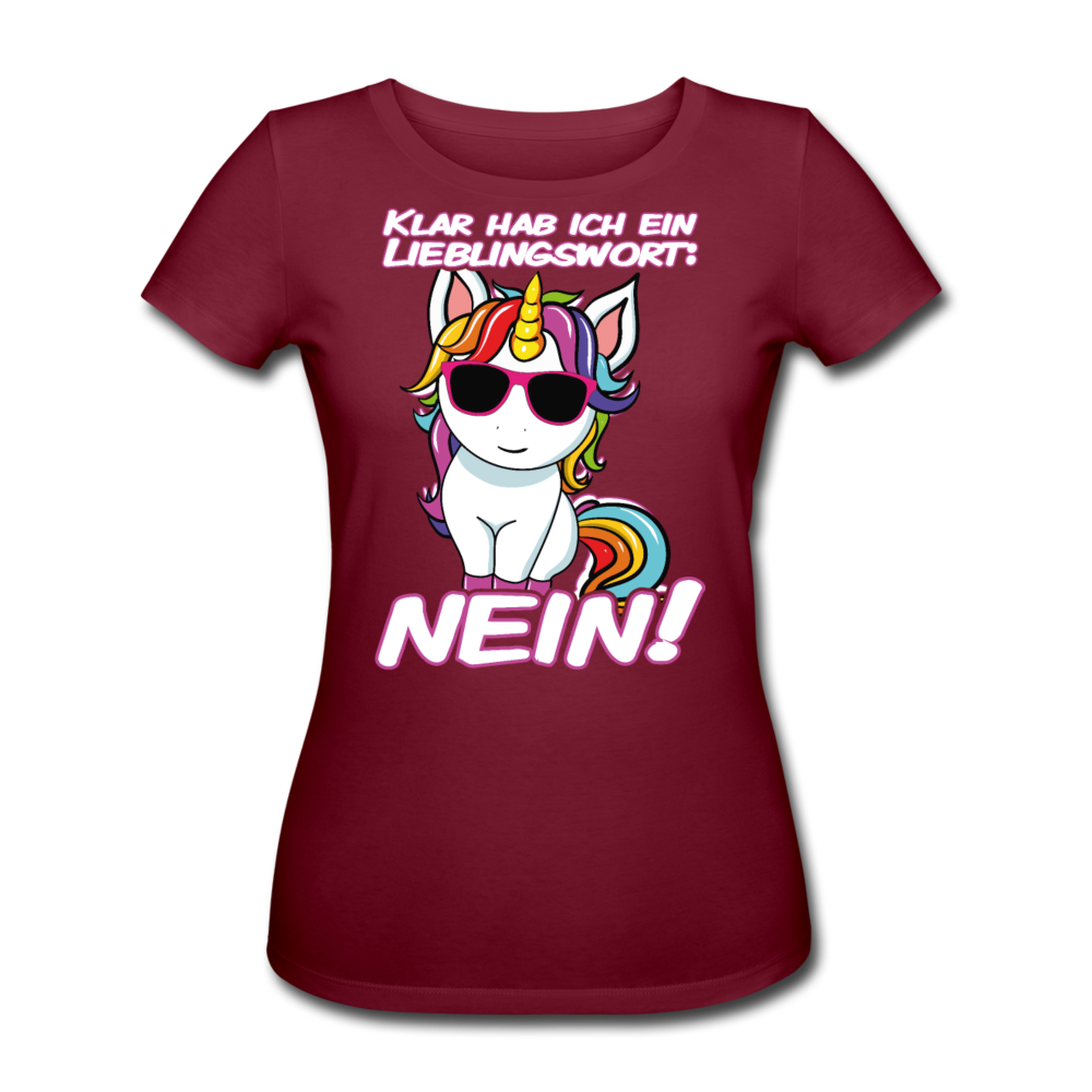 Lieblingswort Nein! | Frauen Bio T-Shirt - Burgunderrot