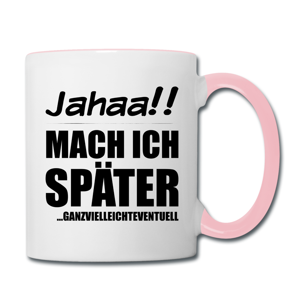 Frecher Teenager Spruch Kaffeetasse | Lustige Sprüche Kaffeebecher für Freche Mädchen und Jungs | Teenager Kinder | Faulenzer Trödler Tasse - Weiß/Pink