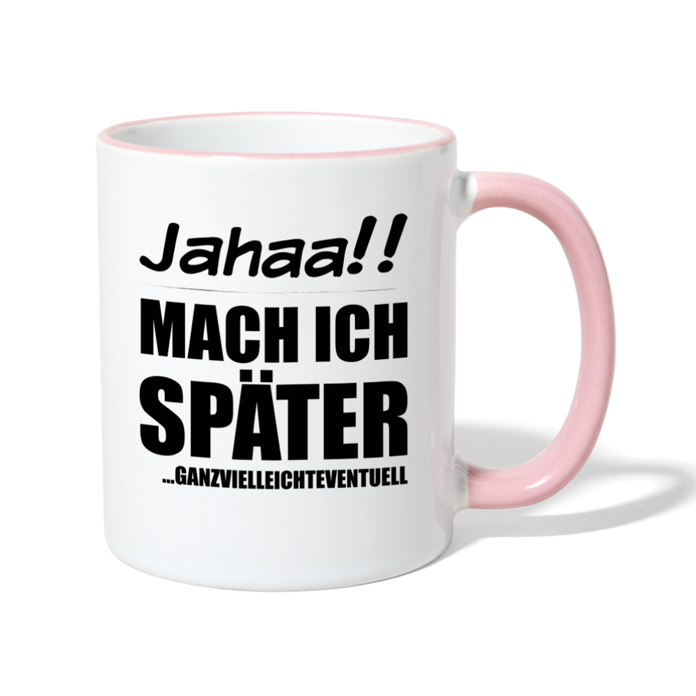 Frecher Teenager Spruch Kaffeetasse | Lustige Sprüche Kaffeebecher für Freche Mädchen und Jungs | Teenager Kinder | Faulenzer Trödler Tasse - Weiß/Pink