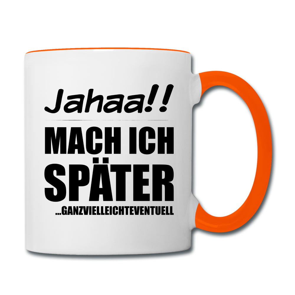 Frecher Teenager Spruch Kaffeetasse | Lustige Sprüche Kaffeebecher für Freche Mädchen und Jungs | Teenager Kinder | Faulenzer Trödler Tasse - Weiß/Orange