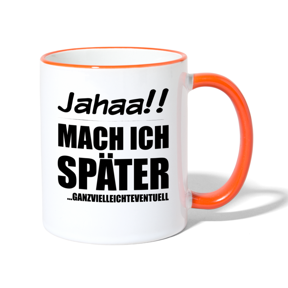 Frecher Teenager Spruch Kaffeetasse | Lustige Sprüche Kaffeebecher für Freche Mädchen und Jungs | Teenager Kinder | Faulenzer Trödler Tasse - Weiß/Orange