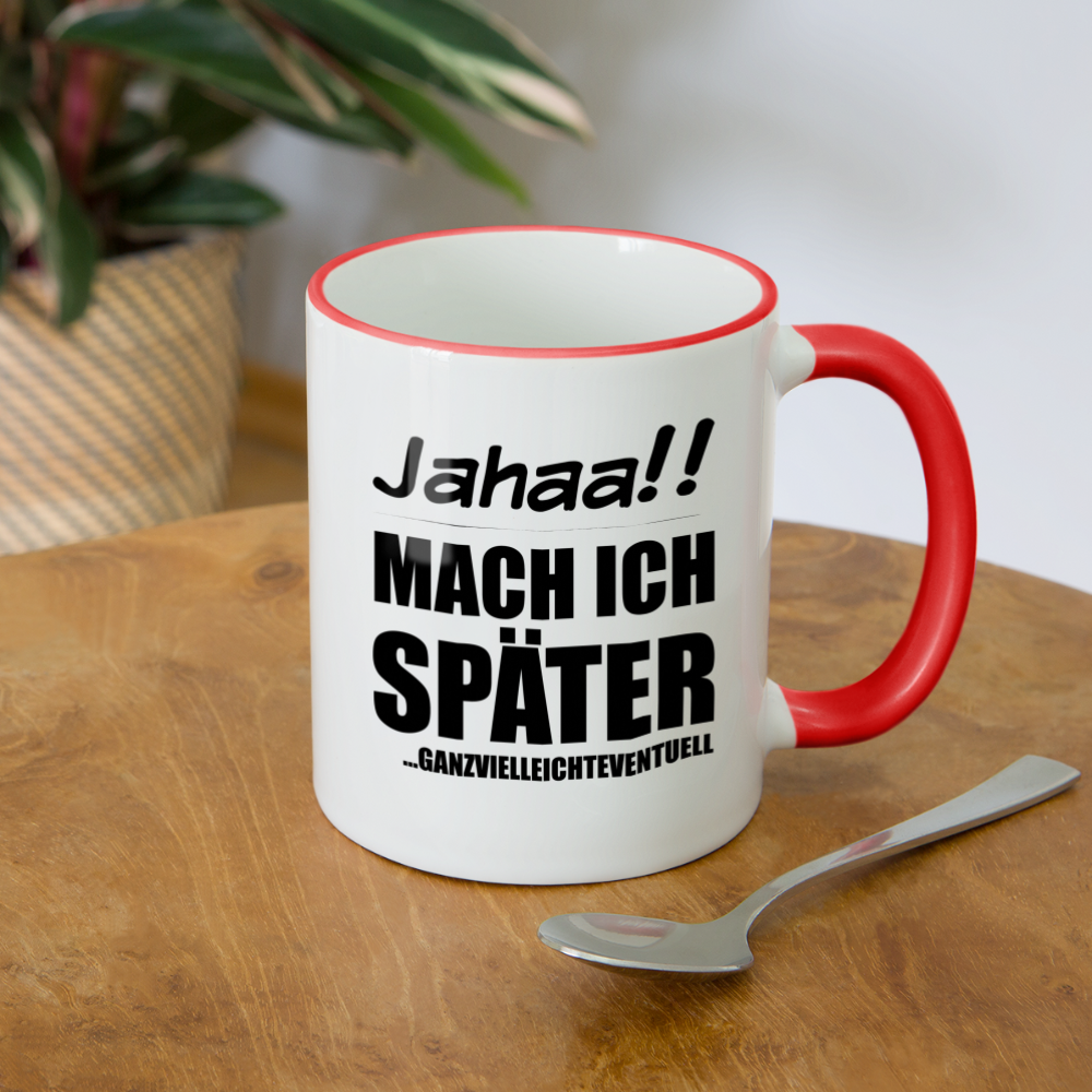 Frecher Teenager Spruch Kaffeetasse | Lustige Sprüche Kaffeebecher für Freche Mädchen und Jungs | Teenager Kinder | Faulenzer Trödler Tasse - Weiß/Rot