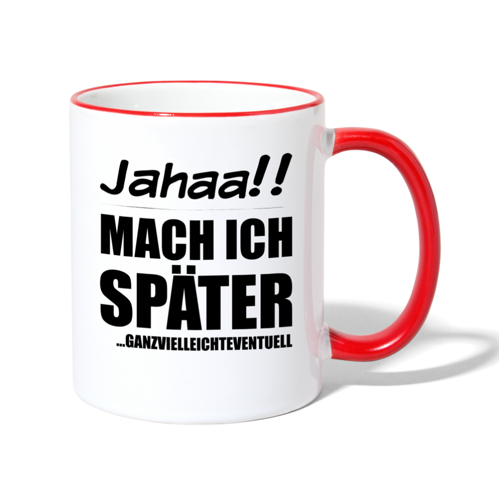 Frecher Teenager Spruch Kaffeetasse | Lustige Sprüche Kaffeebecher für Freche Mädchen und Jungs | Teenager Kinder | Faulenzer Trödler Tasse - Weiß/Rot