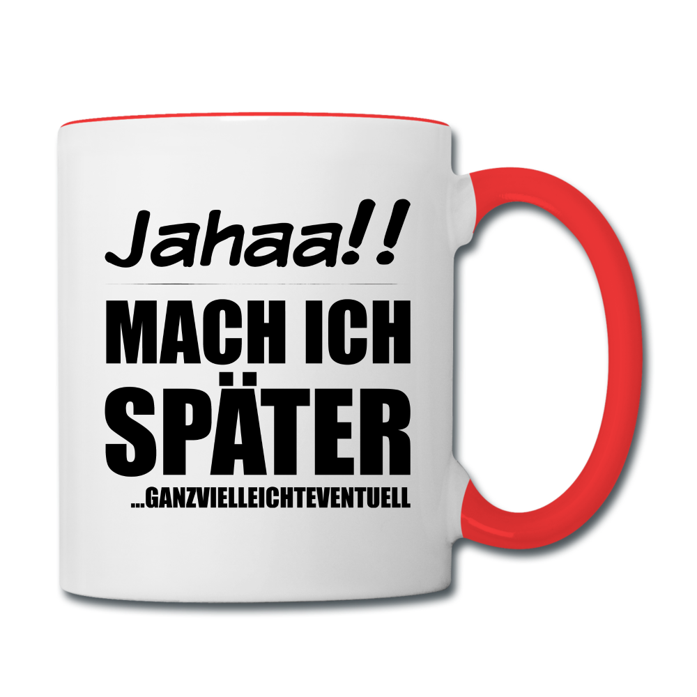 Frecher Teenager Spruch Kaffeetasse | Lustige Sprüche Kaffeebecher für Freche Mädchen und Jungs | Teenager Kinder | Faulenzer Trödler Tasse - Weiß/Rot