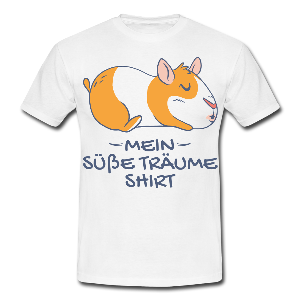 Schlafshirt Schlafen Meerschweinchen Mädchen Süße Träume Männer T-Shirt - Weiß