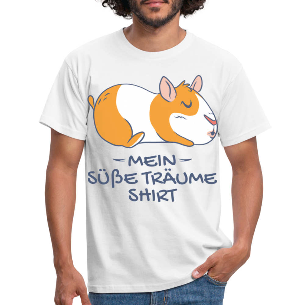 Schlafshirt Schlafen Meerschweinchen Mädchen Süße Träume Männer T-Shirt - Weiß