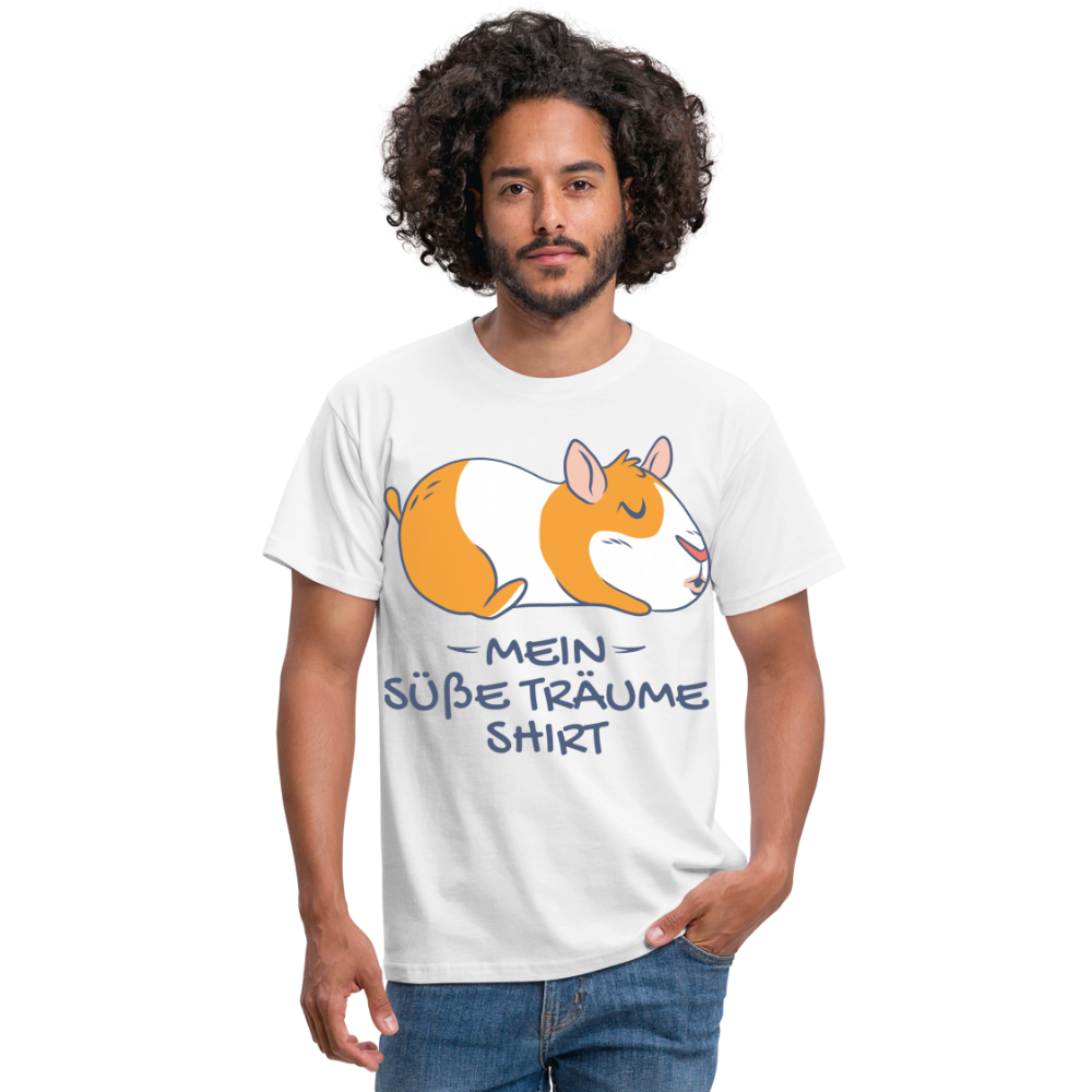 Schlafshirt Schlafen Meerschweinchen Mädchen Süße Träume Männer T-Shirt - Weiß