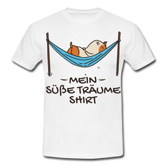 Schlafshirt Schlafen Meerschweinchen Mädchen Süße Träume Männer T-Shirt - Weiß