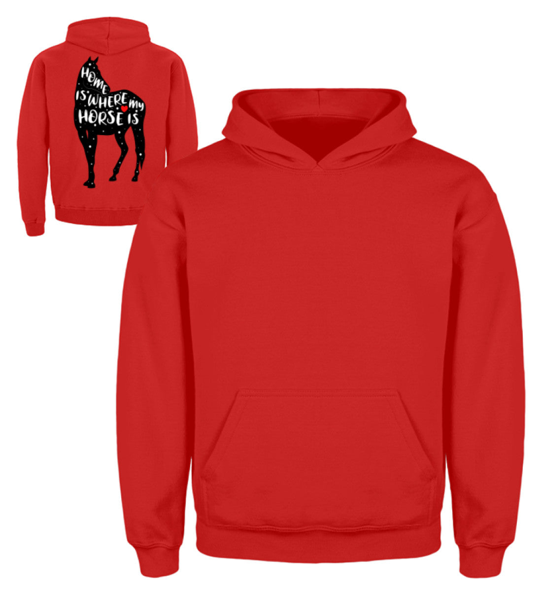 Zeigt funny adorable horse saying kinder hoodie in Farbe Feuerrot
